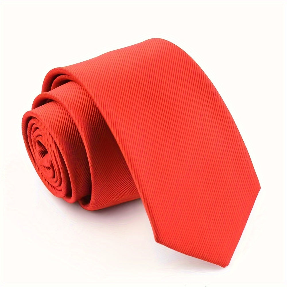 Narrow Solid Color Tie for Men, 6cm Wide, Suitable for Formal Occasions