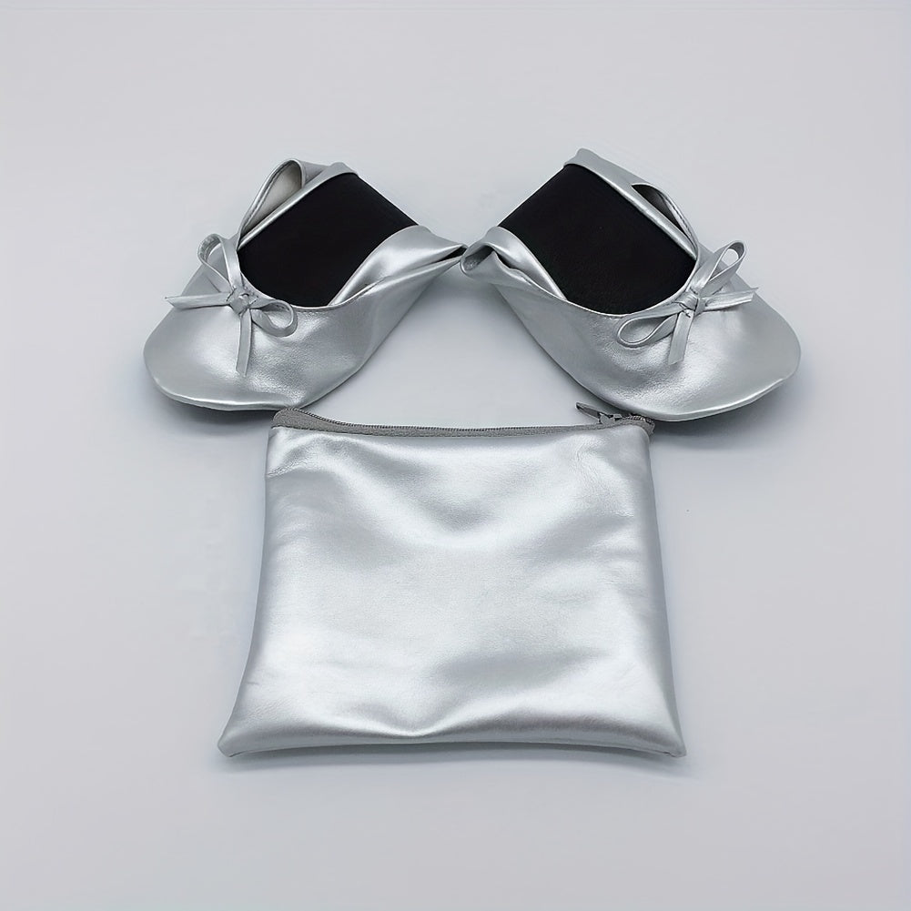 Women's Foldable Ballet Flats Wedding Party Roll-Up Slippers Comfortable Shoes