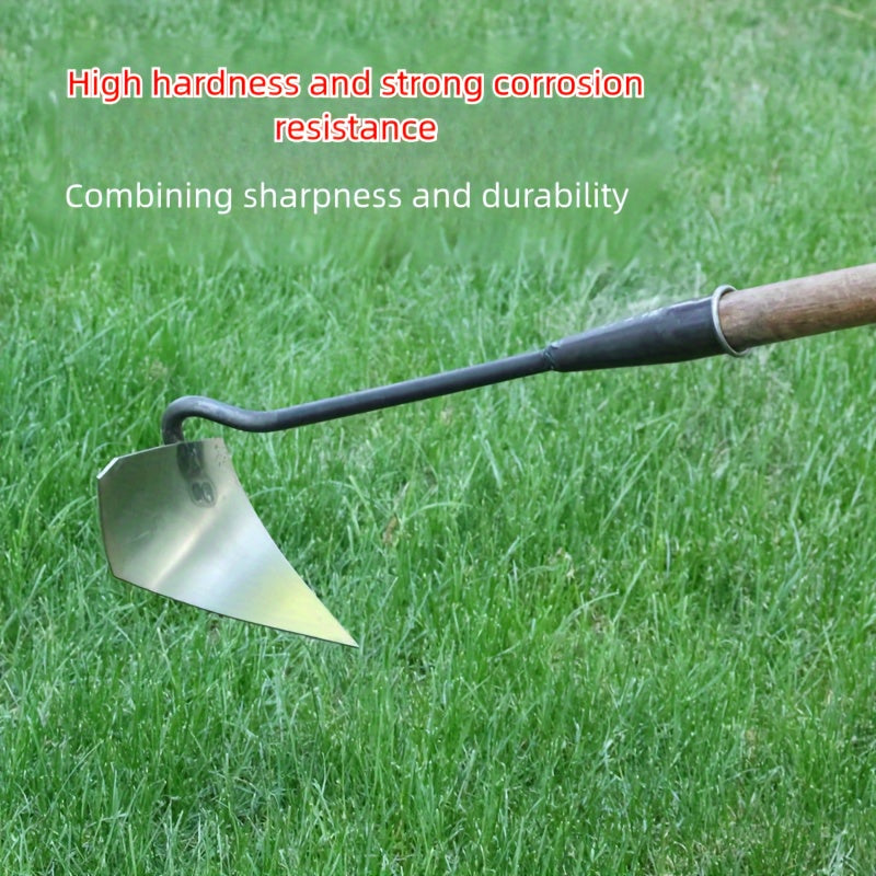 Azada de jardín de acero al manganeso duradero para aflojar la tierra, hacer zanjas y fertilizar, 1 paquete