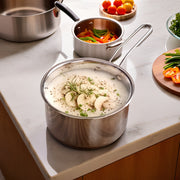 3-Piece Stainless Steel Cookware Set with Glass Lids, Induction Safe, Dishwasher Safe