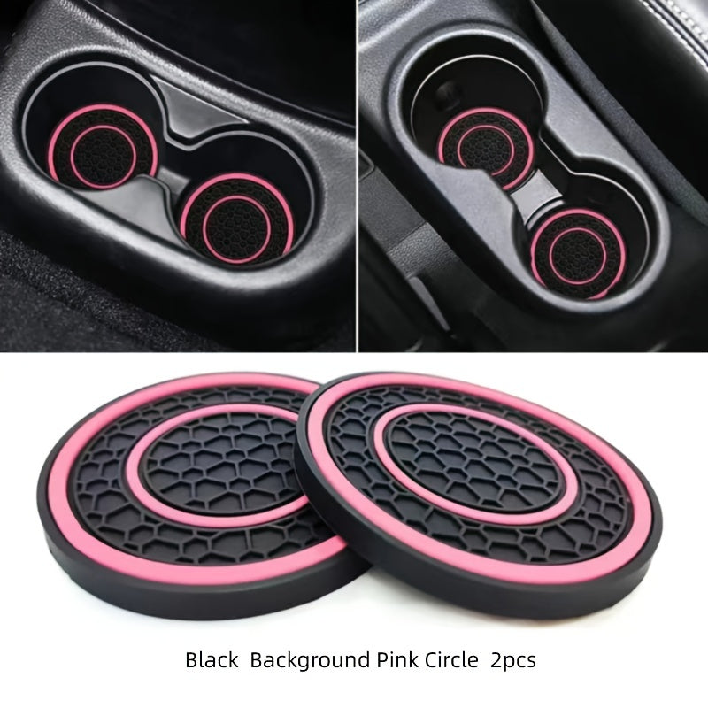 2 Pack Car Cup Holder Coasters Non-Slip Dustproof Interior Accessories