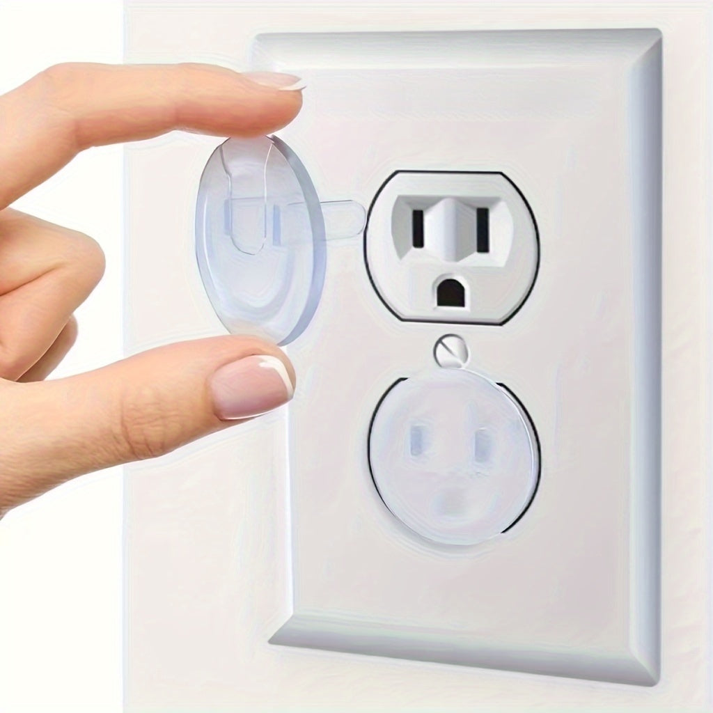 Set of 60 Transparent Childproof Outlet Covers for Electric Socket Protection