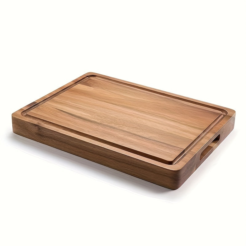 Walnut Wood Cutting Board with Juice Groove and Handles for Kitchen and Gifts