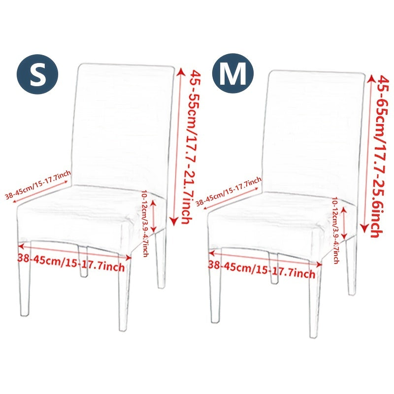 Juego de 6 fundas de silla de spandex de color sólido y elastico para comedores y hoteles