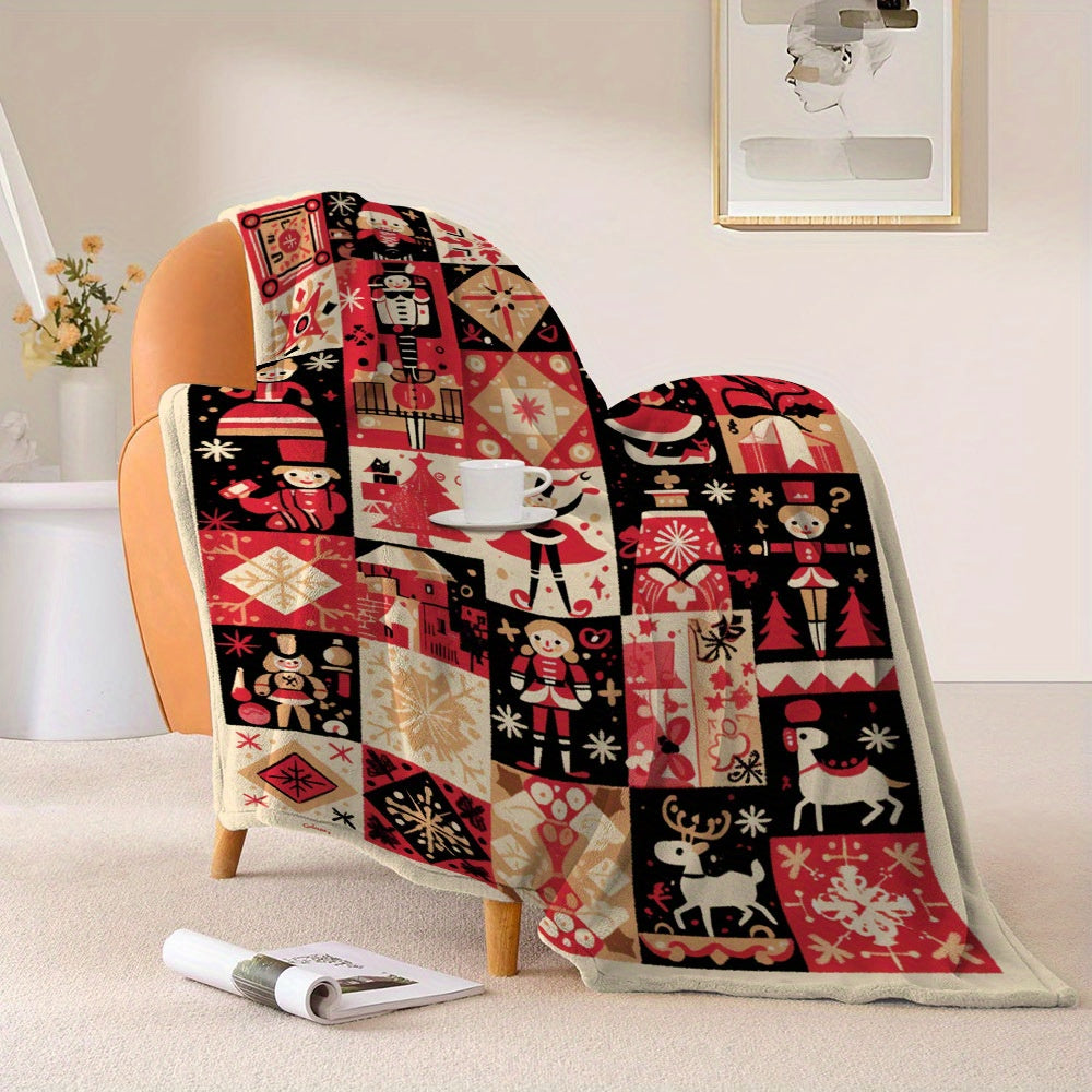 Flannel Fleece Throw Blanket Digital Print All-Season Bed Cover Camping Nap Blanket