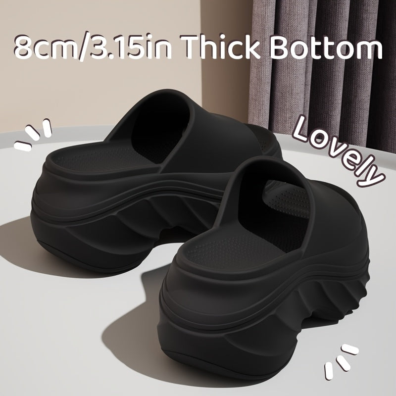 Women’s Summer EVA Slip-On Slippers Soft Non-Slip Open-Toe Pink Black