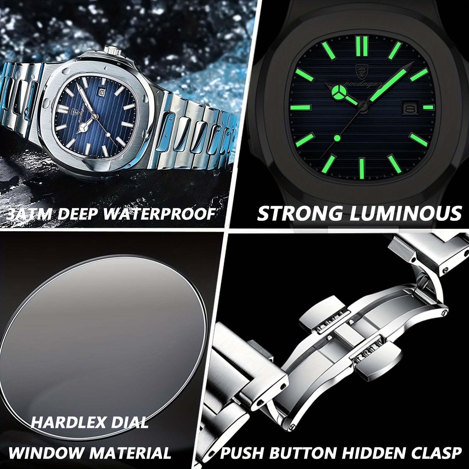 Men's Quartz Wristwatch with Luminous Calendar Stylish Casual Watch for Students