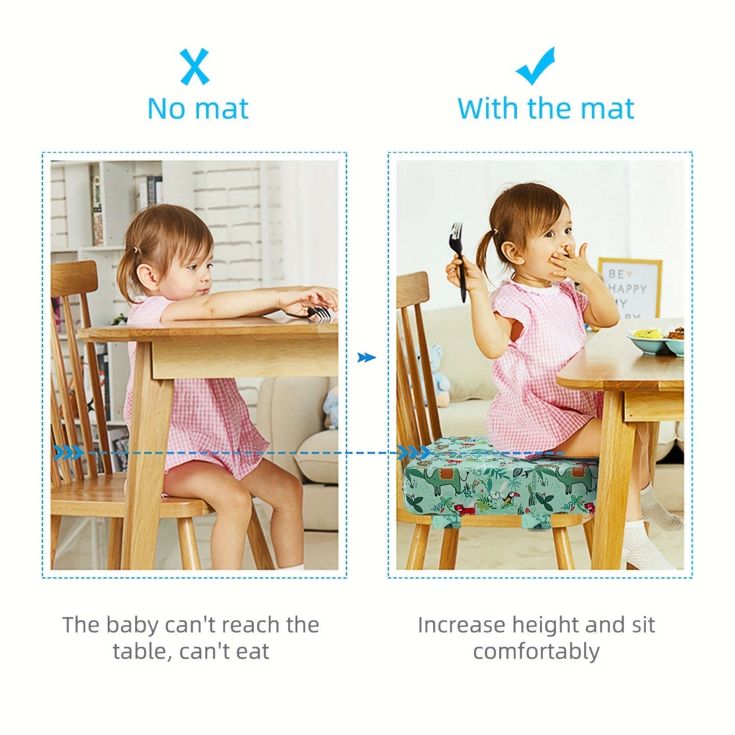 Cojín de asiento plegable con respaldo suave y cinturón para uso en el suelo en sala de estar, jardín de infancia, terraza o playa