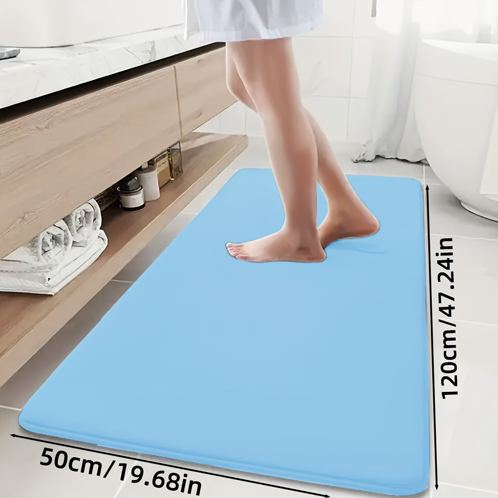 Soft Polyester Bathroom Mat Non-Slip Absorbent Geometric Design for Shower and Bedroom