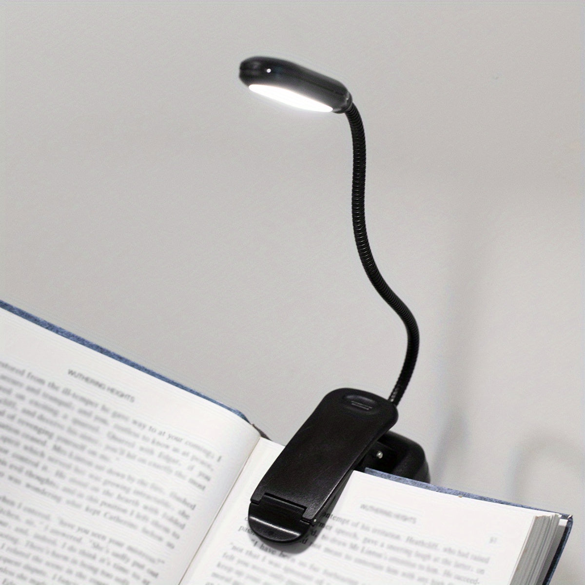 Portable Clip-On Book Light with Flexible Hose for Reading and Night Use