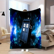 Mysterious TARDIS Space Pattern Flannel Throw Blanket Polyester All-Season Quilted
