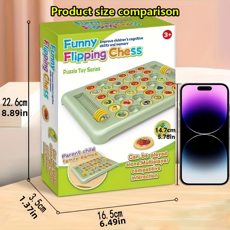 Memory Match Game for Kids 3+ with Fruits and Animals Durable ABS Green