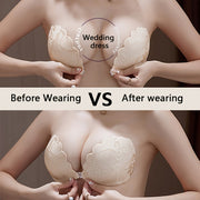 Women’s Seamless Strapless Push-Up Bra Wireless Support Semi-Sheer Polyester