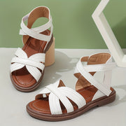 Girls Summer Open Toe Sandals Breathable Non Slip Solid Color Casual Beach Shoes