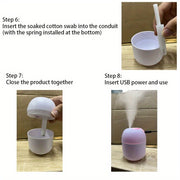 USB Night Light Humidifier for Bedroom Living Room Desk Car Compact Mist and Soothing Light