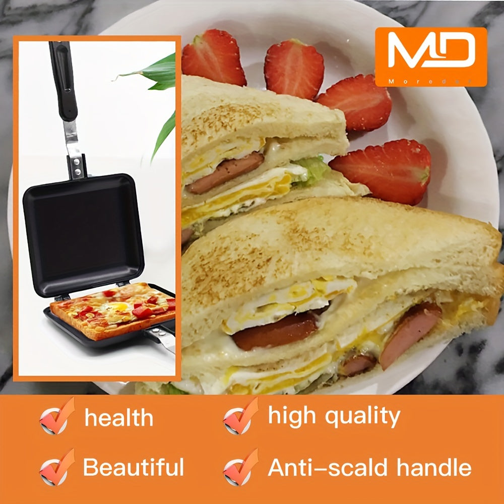 Non-Stick Sandwich Maker Double-Sided Pan for Grilled Cheese Omelettes Portable