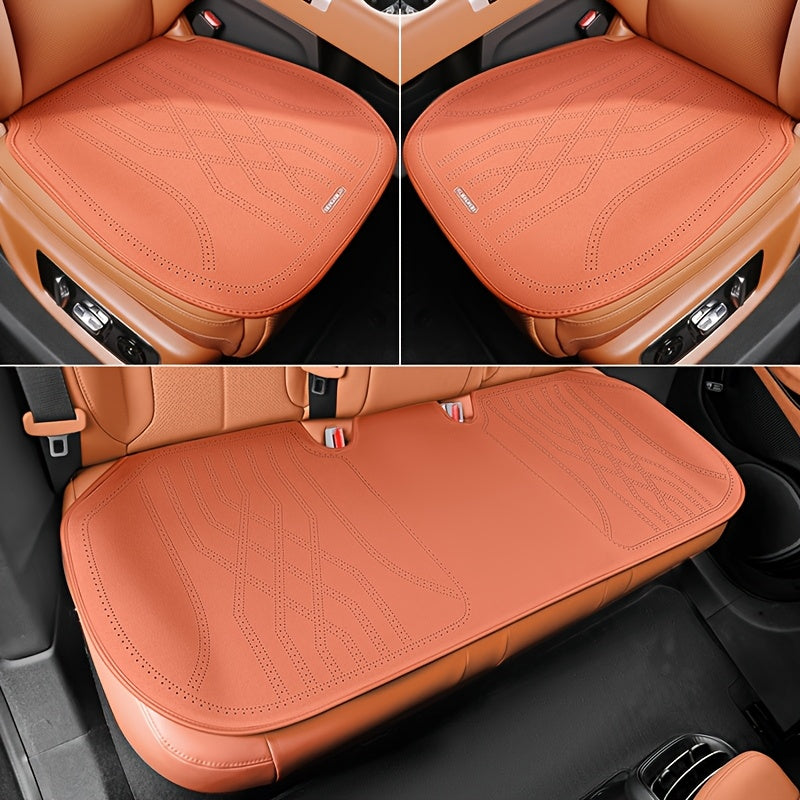 Universal Faux Suede Car Seat Covers Three-Piece Breathable Anti-Slip Wear-Resistant