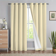 Blackout Curtains 54x84 Inches Off-White Grommet Full Blackout with White Lining