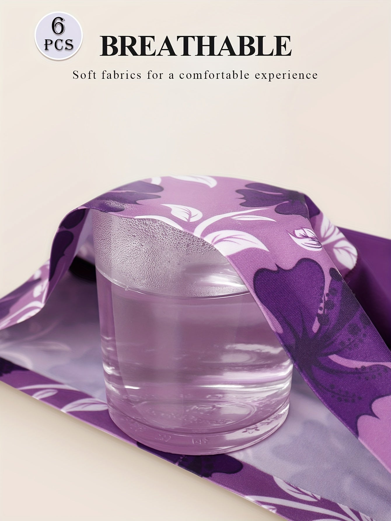 Set de 6 bragas sin costuras de cintura alta con estampado floral para mujer, ropa interior transpirable y elástica