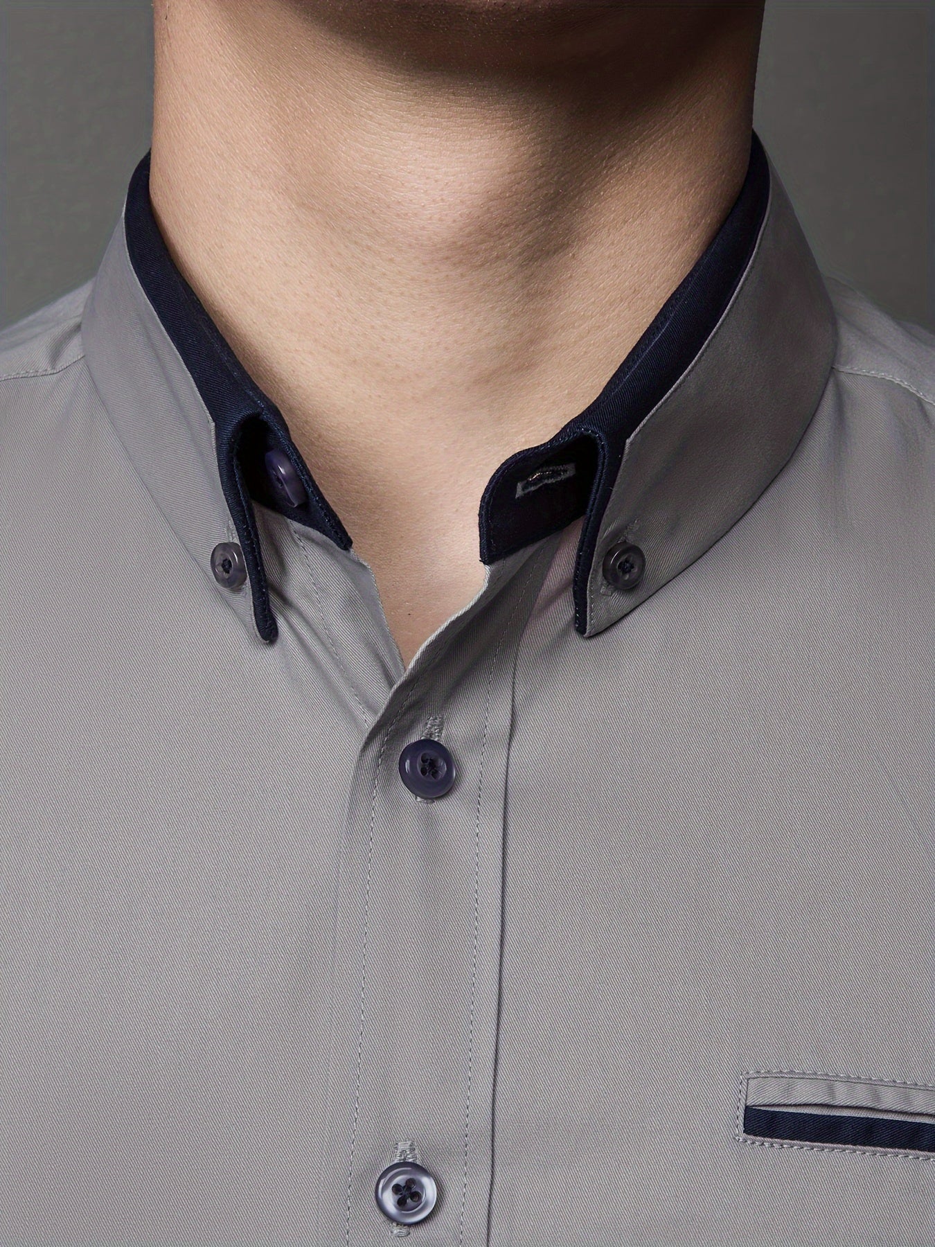 Men's Color Block Woven Shirt Long Sleeve Regular Fit Polyester Cotton Work Suitable for Spring Fall