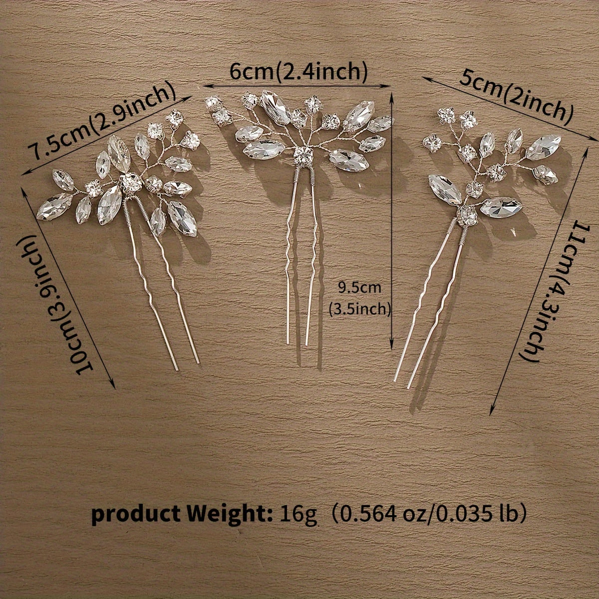 Elegant Rhinestone Hair Pins Set for Bridal Wedding Hair Styling