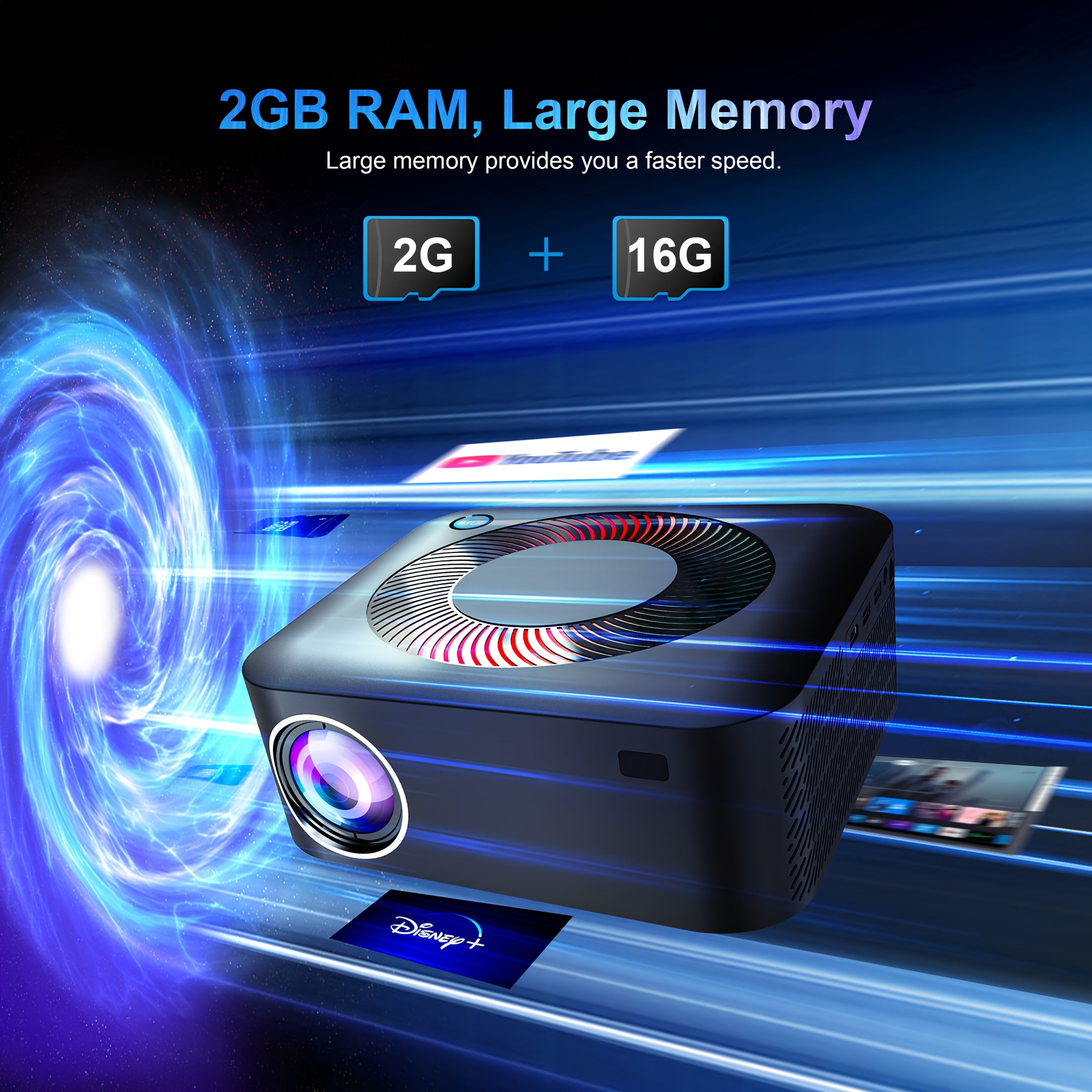 Proyector Android 1920x1080P Brillo 400ANS 1080P Cine en casa Enchufe UE