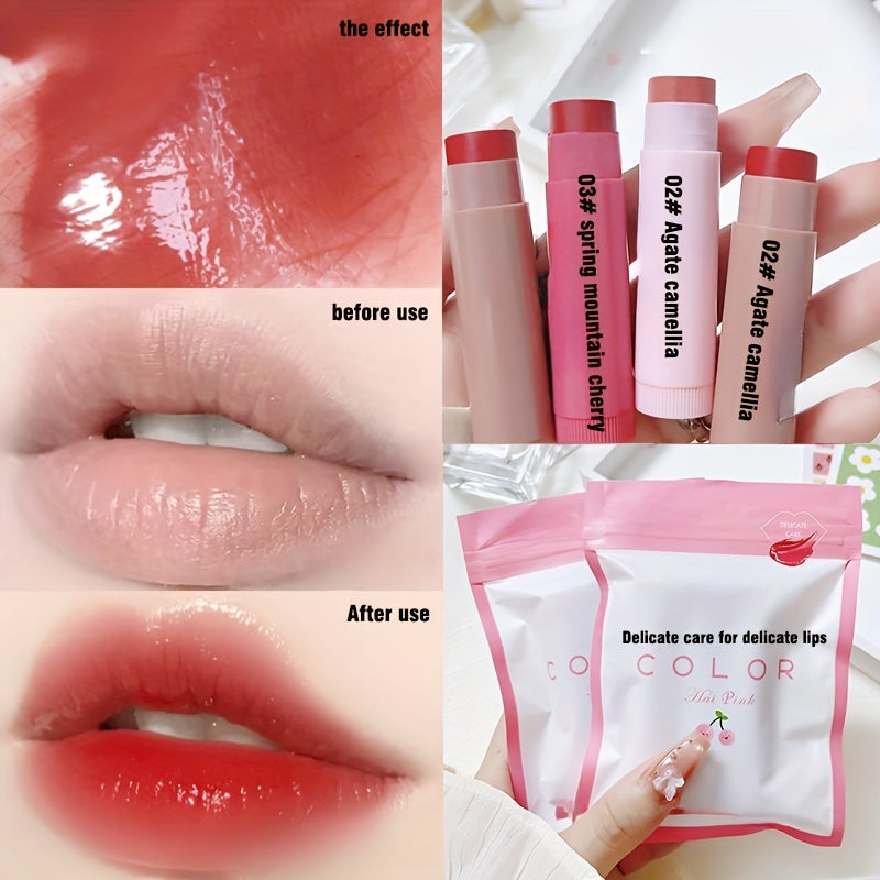 Bálsamo labial hidratante de 3 colores para mujer con hidratación duradera