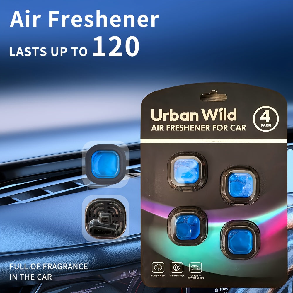 4 Pack Car Air Freshener Vent Clip Long-Lasting Odor Eliminator