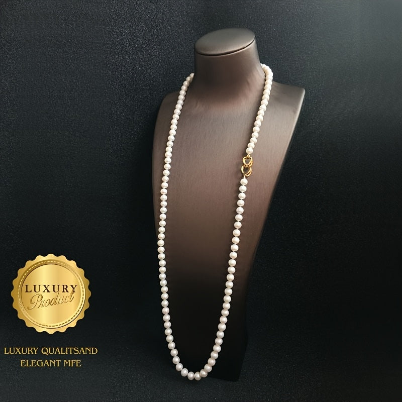 Vintage uslubidagi Moda Marvarid Uzun Tirnoq Zanjiri tabiiy marvaridlar bilan, Sevgi kuni yoki har qanday bayram moda kiyimlari uchun sovg'a berish uchun mukammal sovg'a qutisida taqdim etilgan.