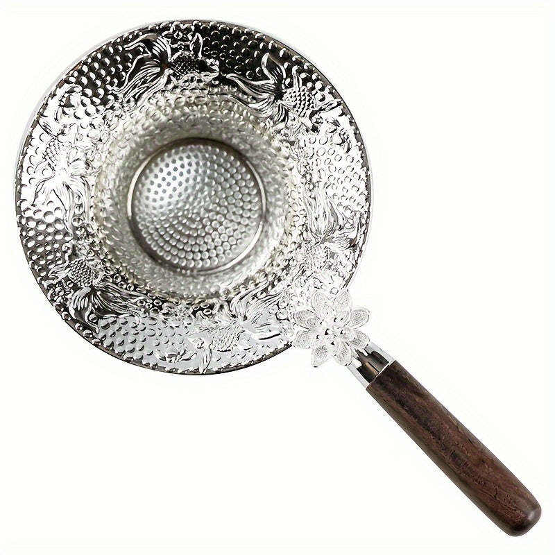 Lotus Koi Dizayni Oltin Metall Choy Filtrini Qo'ltiq bilan Choy Suvini Filtrlash uchun - Zarur Choy Aksesuar