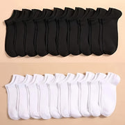 10/20 Pairs Unisex Ankle Socks Breathable Polyester Solid Colors Summer Thin Boat Socks