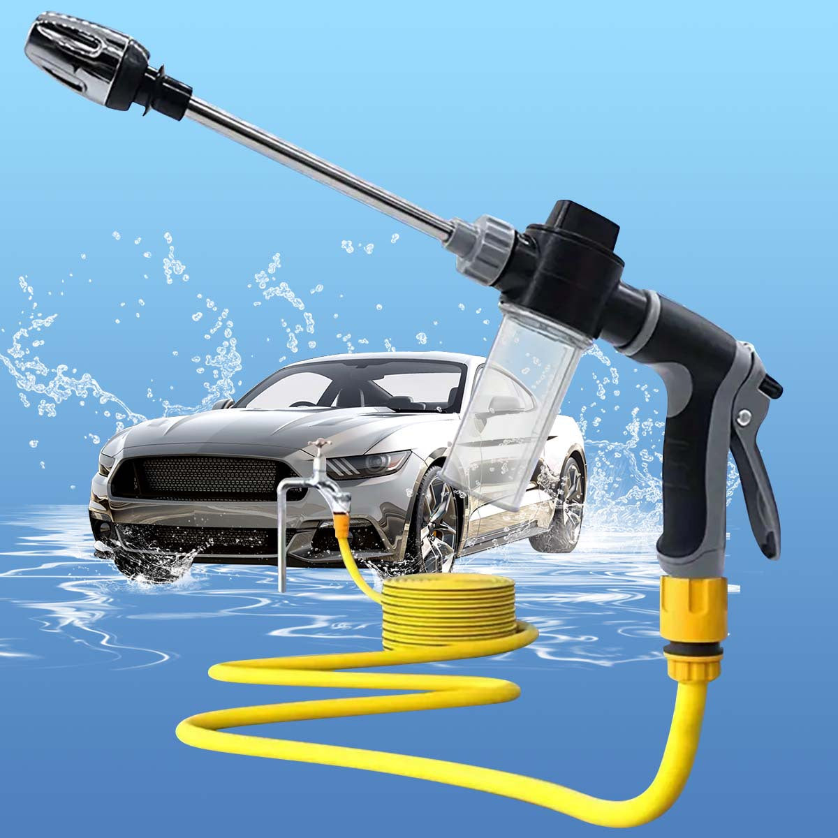 High Pressure Car Wash Water Gun with Copper Tip and Quick Connect Adapter