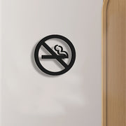 Acrylic No Smoking Sign Black for Restaurants Malls Public Areas Door Mount