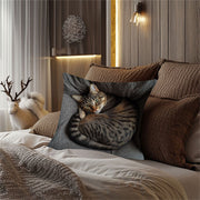 Double-Sided Cat Throw Pillow Cover Polyester Holiday Decor Gift for Wife