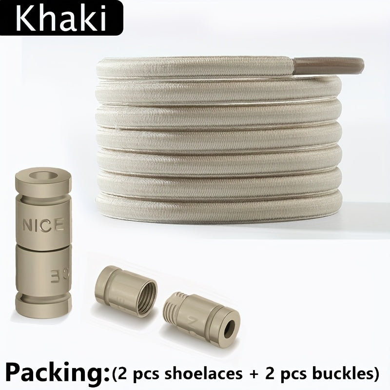 No-Tie Elastic Lace Shoes for Men and Women Quick-On Flat Shoe Laces