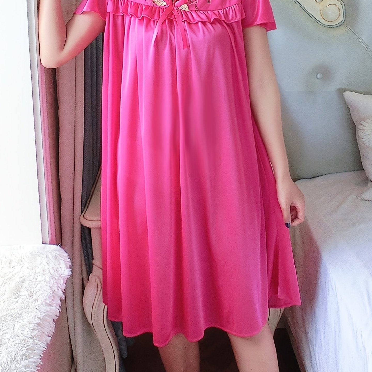 Women's Cotton Summer Short Sleeve Nightgown Plus Size Sleepwear