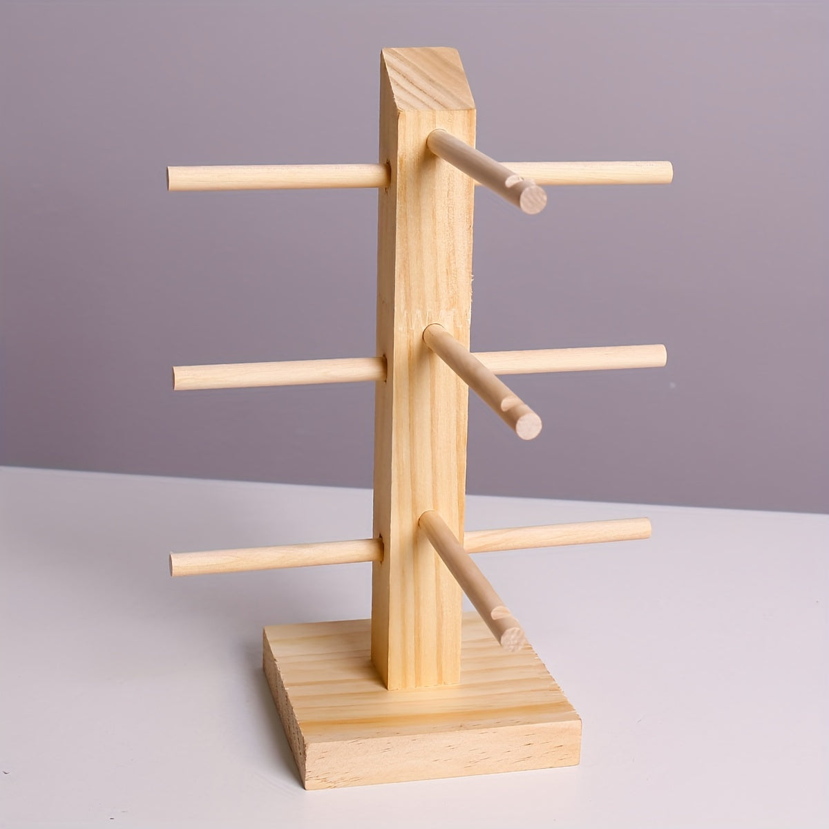 Wooden Eyeglass Display Stand with Removable Storage Rack for Men Women