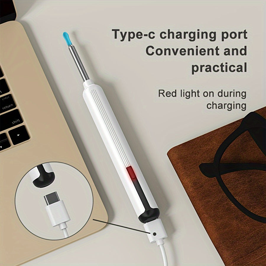 USB Rechargeable Ear Wax Removal Tool with Camera and Light for All Skin Types