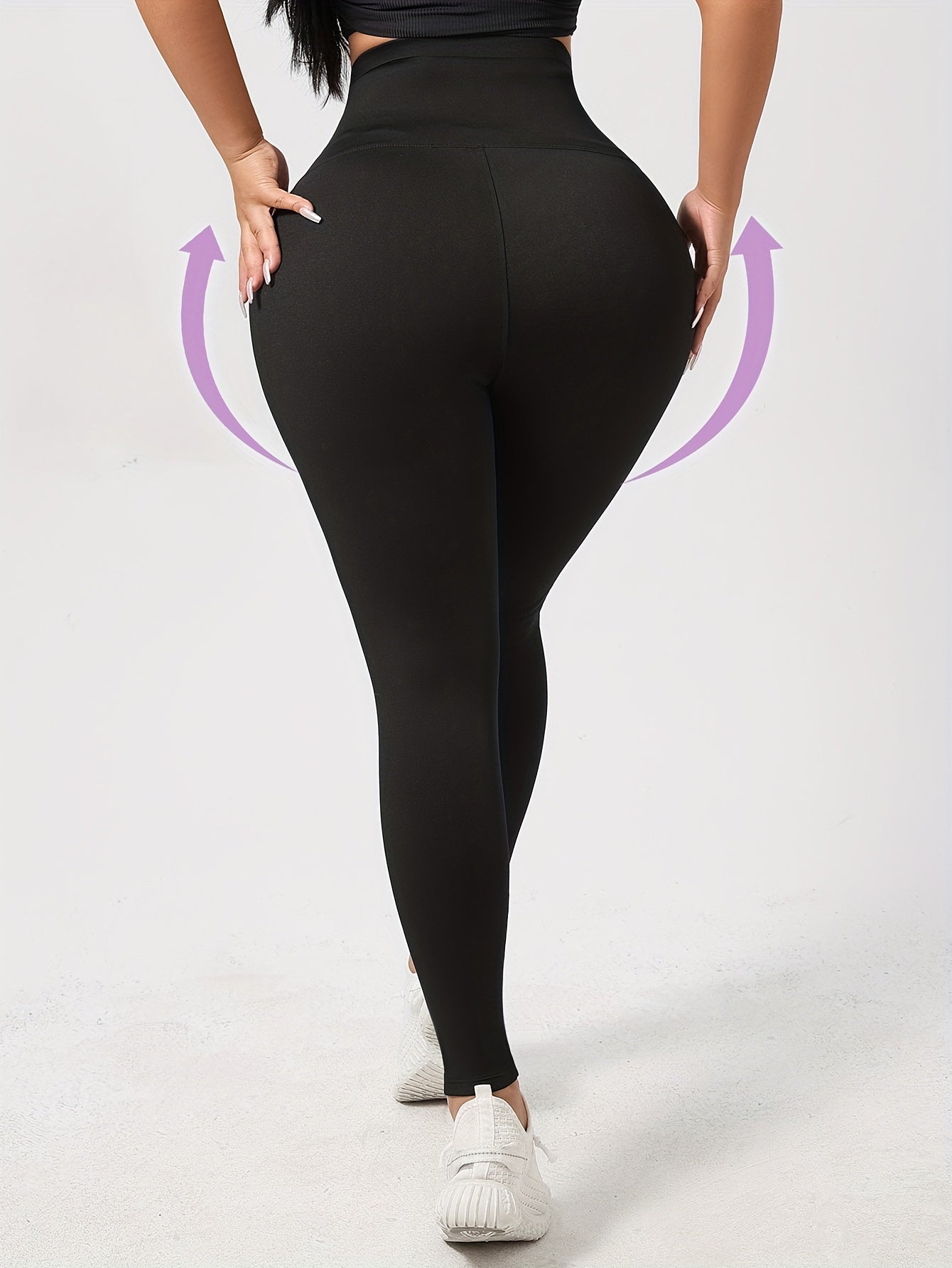 Women's Fleece-Lined High-Waisted Yoga Pants Tummy Control with Pockets