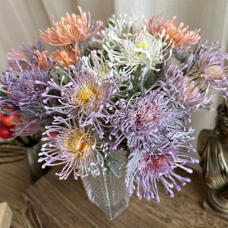 Artificial Chrysanthemum Flower with 2 Blooms for Weddings Home Decor and Photography Props