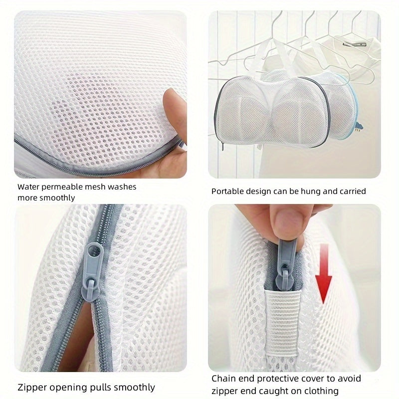 Mesh Bra Wash Bag with Handle Zipper for Lingerie Protection and Organization