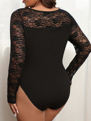 Plus-Size Women Lace Casual Jumpsuits Autumn 2023 Romantic Style