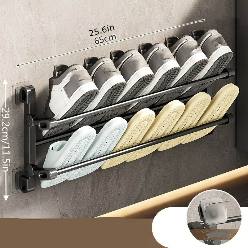 Over-the-Door Metal Shoe Rack Multi-Layer Organizer for Home Dorm Storage