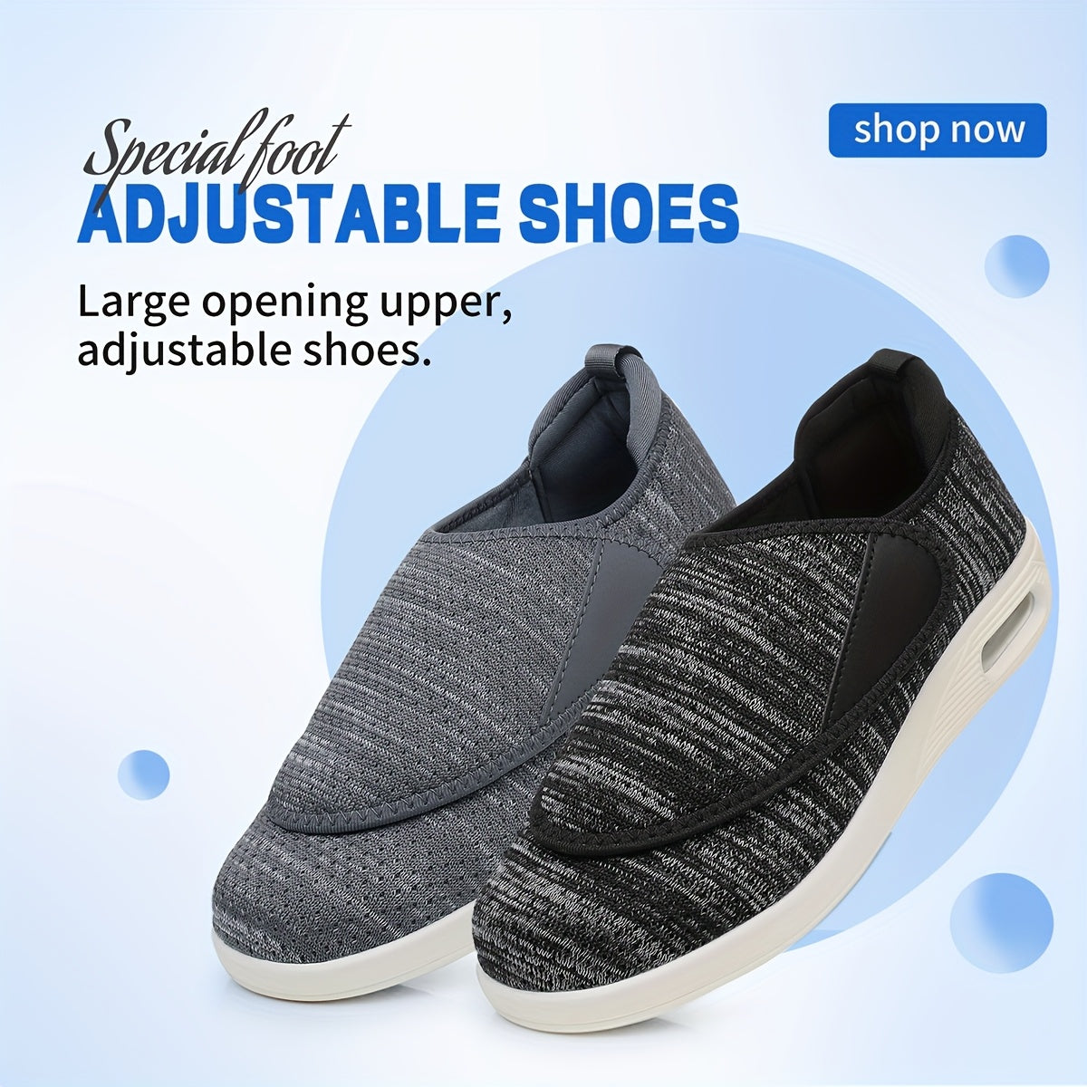 Women's Lightweight Adjustable Strap Walking Shoes Breathable Fabric Shock-Absorbing Outsole