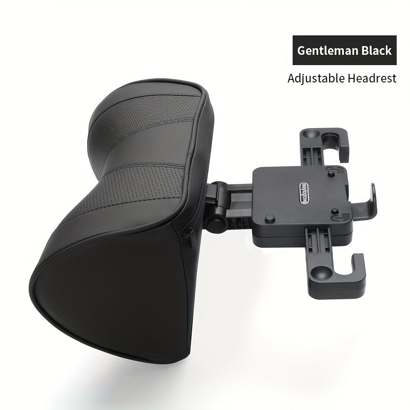 Black Adjustable Car Headrest with Memory Foam Neck Support