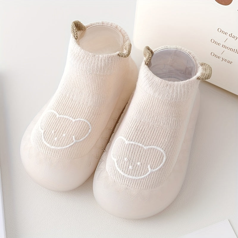 Baby Boys Girls Slip-On Sock Shoes Rubber Sole for Indoor Outdoor Spring Autumn
