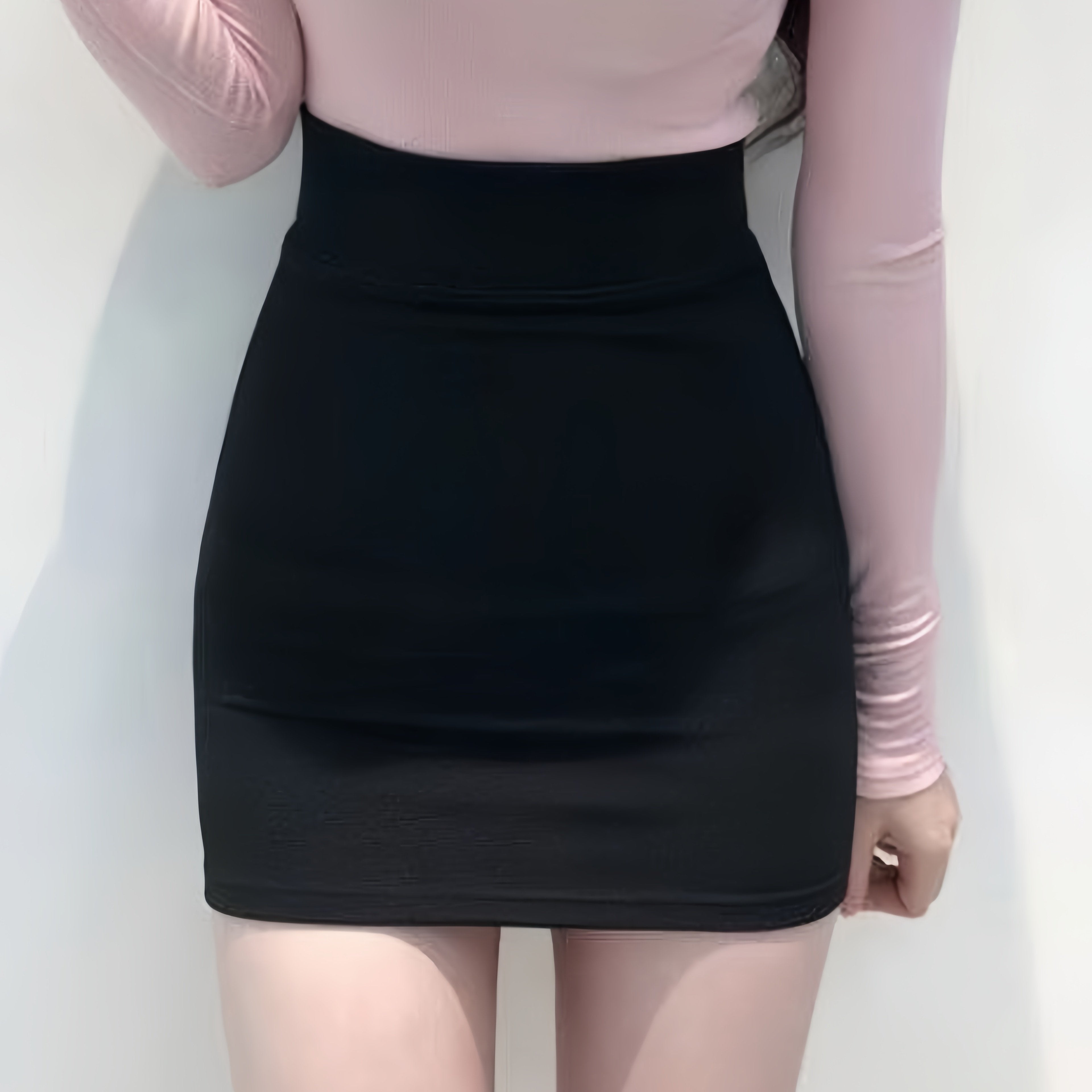 High-Waisted Elastic Lingerie Skirt Without Lining for Women