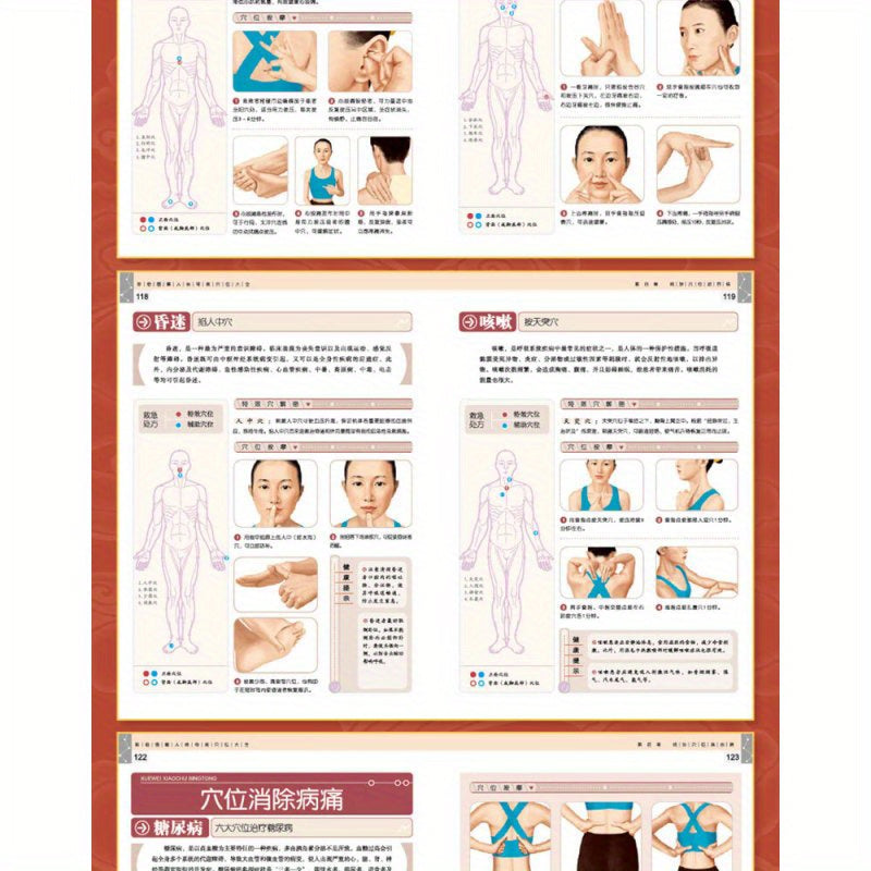Colorful Illustrated Human Body Acupoints Book for Traditional Chinese Medicine and Disease Treatment