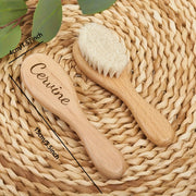 Personalized Wooden Hair Brush with Engraving Ramadan Sheep Star Moon Gift
