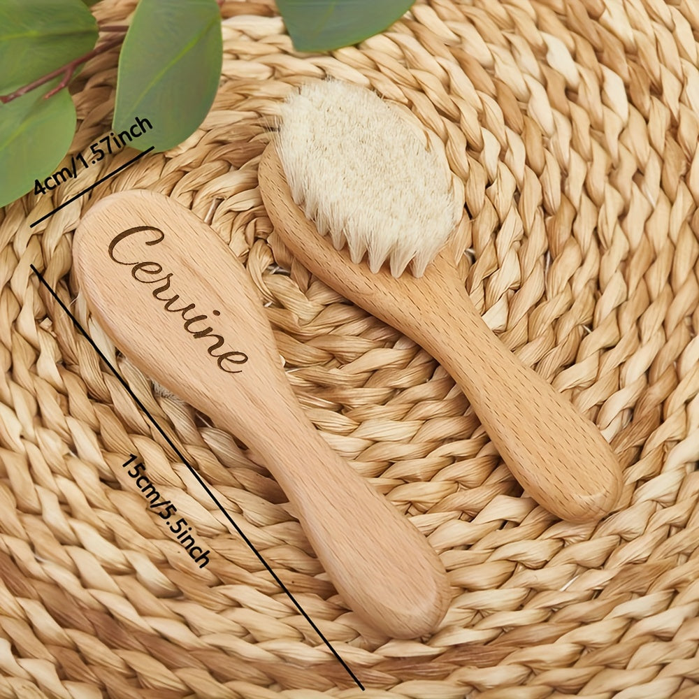 Personalized Wooden Hair Brush with Engraving Ramadan Sheep Star Moon Gift